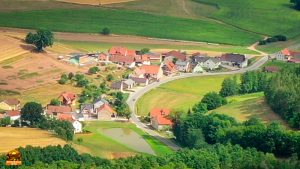 Schrappach Luftbild Ortsteil von Burgwindheim
