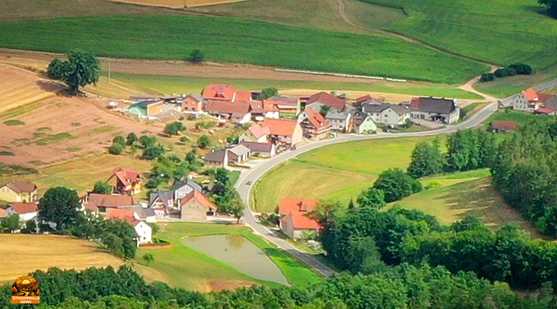 Schrappach Luftbild Ortsteil von Burgwindheim