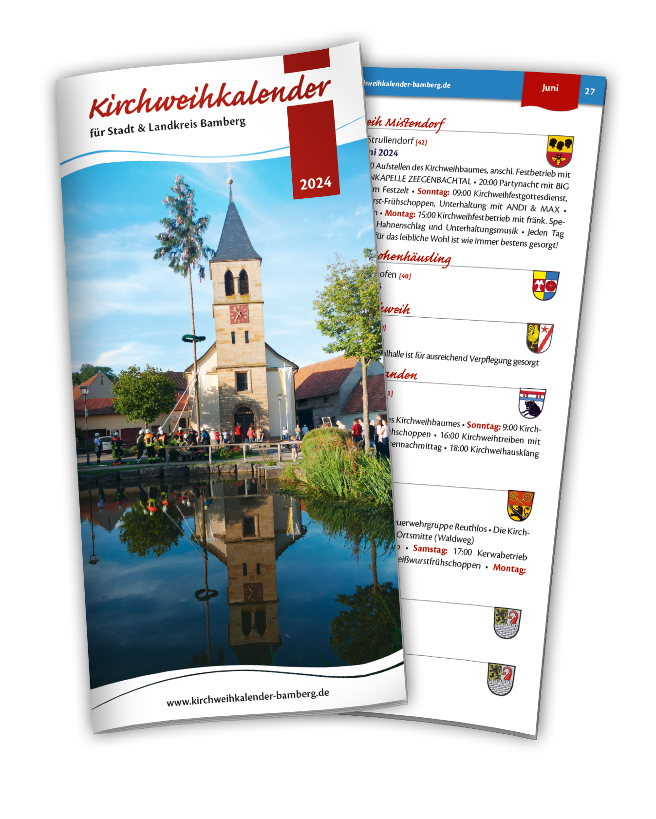 Kirchweihkalender 2024 für Bamberg und Bamberg-Land erhältlich mit rund 270 Kerwas im gesamten Bamberger Gebiet