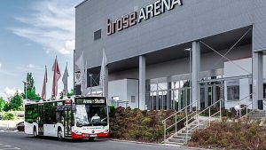 Shuttle Bus Brose Arena Baskettball Bamberg