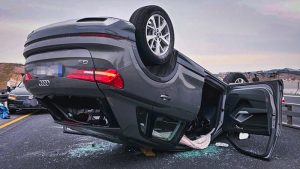 Schwerer Verkehrsunfall auf der A3 – Pkw überschlägt sich im Baustellenbereich