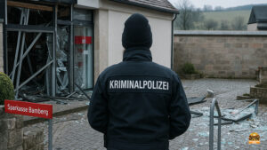 Geldautomat in Ebrach gesprengt – Täter flüchten in dunklem Auto