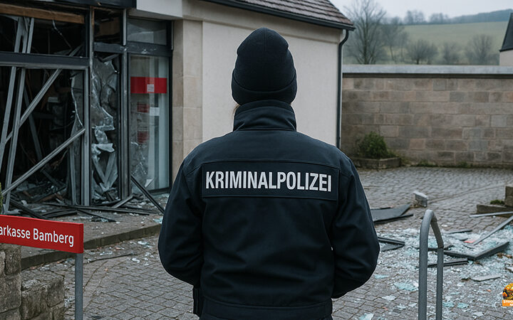 Geldautomat in Ebrach gesprengt – Täter flüchten in dunklem Auto