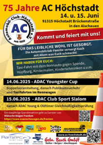 75 Jahre AC Höchstadt: Motorsport-Event & Familienfest am 14.–15. Juni 2025