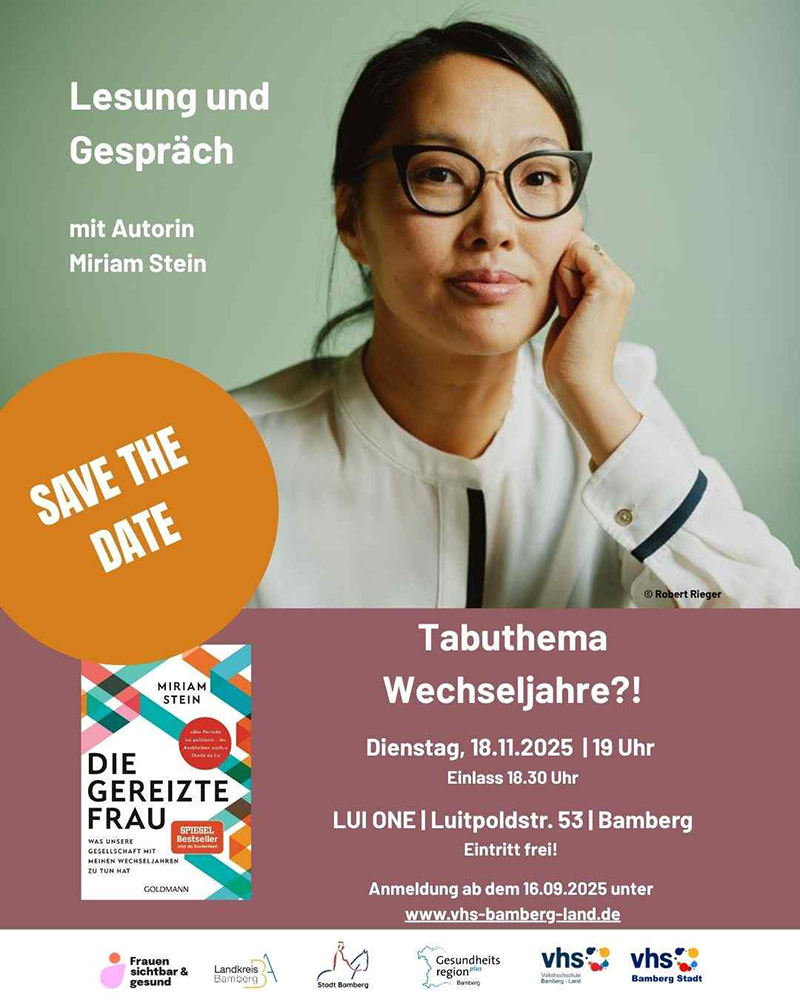 Lesung Die gereizte Frau mit Miriam Stein - Wechseljahre im Gespräch am 18.11.2025 in Bamberg
