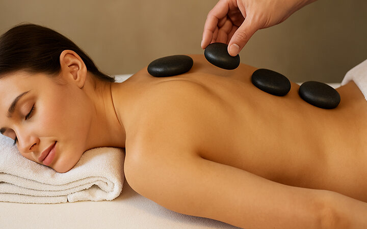 Hot Stone Massage - Tiefenentspannung mit heißen Lava-Steinen in der Heilpraxis Tanja Malzer