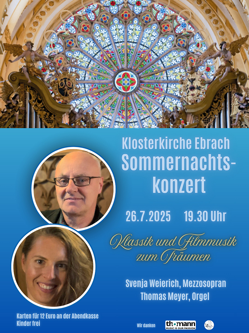 Sommernachtskonzert in der Klosterkirche Ebrach: Klassik und Filmmusik zum Träumen