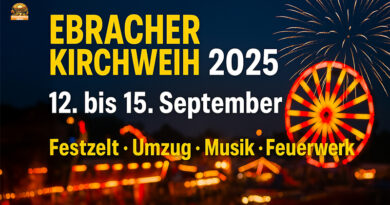 Ebracher Kirchweih 2025 – Programm Musik und Feuerwerk