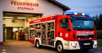 Steppach nimmt neues Feuerwehrfahrzeug in Empfang