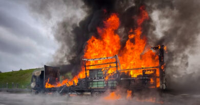 Lkw-Brand auf der A3 Richtung Nürnberg - Mehrere Feuerwehren im Großeinsatz