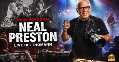 Rock-History in Bildern bei Thomann: Star-Fotograf Neal Preston kommt nach Treppendorf und spricht live über legendäre Aufnahmen, Weltstars und unvergessliche Konzertmomente.