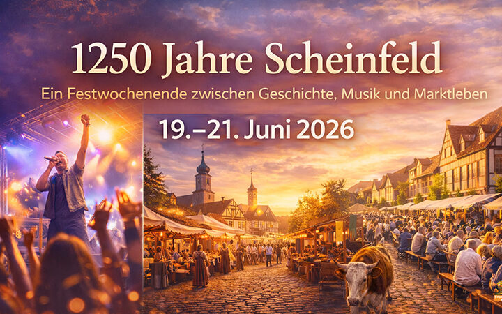 1250 Jahre Scheinfeld - Jubiläumswochenende vom 19. bis 21. Juni 2026 Festwochenende zum Jubiläum