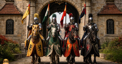 Ritterspiele halten Einzug auf Schloss Weissenstein. Schlossherrin Dr. Damiana Gräfin von Schönborn-Wiesentheid. Turnier