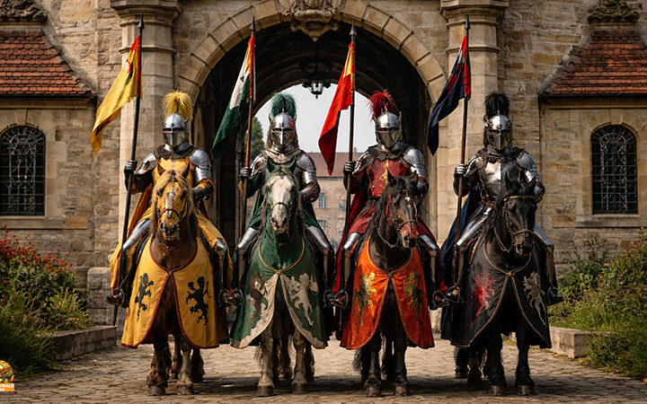 Ritterspiele halten Einzug auf Schloss Weissenstein. Schlossherrin Dr. Damiana Gräfin von Schönborn-Wiesentheid. Turnier