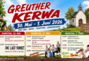 Die Greuther Kerwa 2026 findet vom 30. Mai bis 1. Juni statt. Mit Kerwasbaam, Gottesdienst, Musik, Frühschoppen, Kaffee, Kuchen und freiem Eintritt.