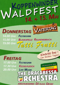 Programm zum Koppenwinder Waldfest 2026 the oracabessa orchestra