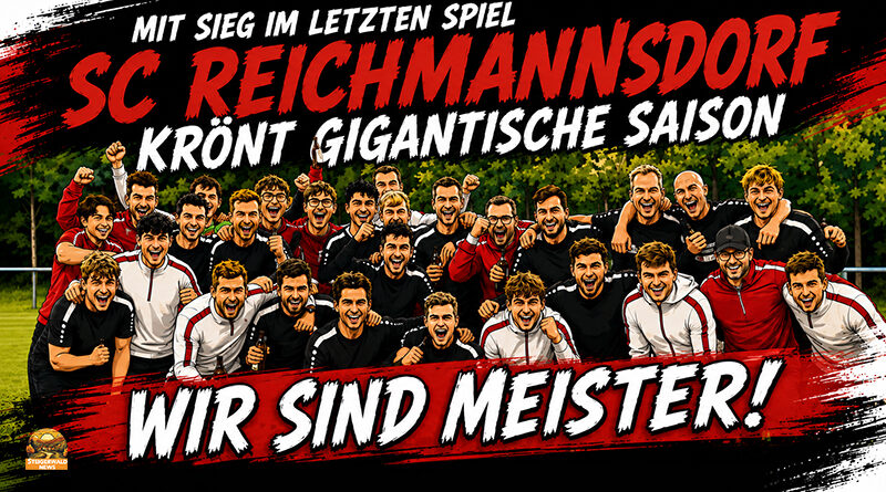 SC Reichmannsdorf ist Meister der Bamberger Kreisliga. Aufstieg in die Bezirksliga. Gruppenfoto der Fußballmannschaft