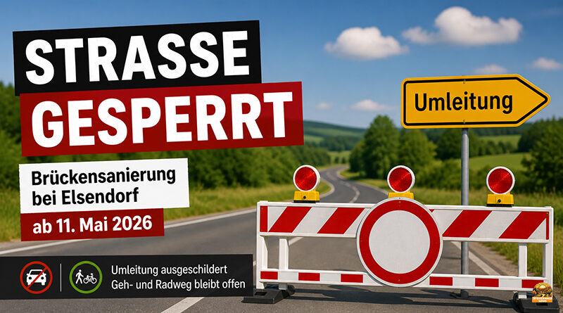 Vollsperrung bei Elsendorf - Kreisstraße BA 50 wird wegen Brückensanierung gesperrt