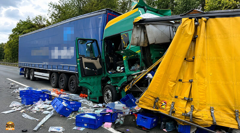 Unfall mit fünf Lastwagen auf der A3: Pferd bleibt offenbar glimpflich verletzt. Zwischen Raststätte Steigerwald und Anschlussstelle Höchstadt Nord