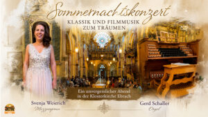 Das Sommernachtskonzert in der Klosterkirche Ebrach begeisterte mit Svenja Weierich und Gerd Schaller. Ein stimmungsvoller Abend voller Klassik, Filmmusik und großer Emotionen.