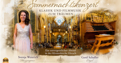 Das Sommernachtskonzert in der Klosterkirche Ebrach begeisterte mit Svenja Weierich und Gerd Schaller. Ein stimmungsvoller Abend voller Klassik, Filmmusik und großer Emotionen.