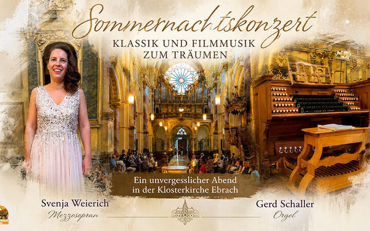 Das Sommernachtskonzert in der Klosterkirche Ebrach begeisterte mit Svenja Weierich und Gerd Schaller. Ein stimmungsvoller Abend voller Klassik, Filmmusik und großer Emotionen.