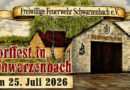 Die Freiwillige Feuerwehr Schwarzenbach lädt am 25. Juli 2026 zum Dorffest mit Kaffee und Kuchen, Kinderprogramm, Grillspezialitäten, Barbetrieb und Musik ein. Höchstadt-Aisch, Mittelfranken Steigerwald