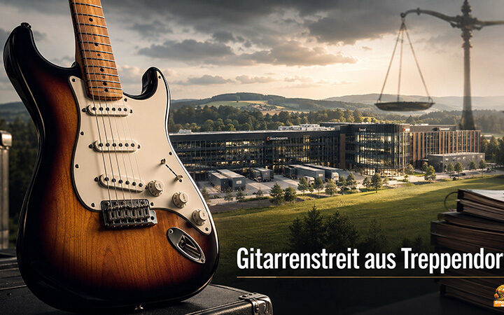 Musikhaus Thomann aus Treppendorf und Fender streiten um die Stratocaster-Form. Warum der Rechtsstreit für die internationale Gitarrenbranche wichtig werden könnte.