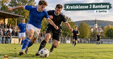 Der 8. Spieltag der Kreisklasse 3 Bamberg - FC Thüngfeld feiert gegen Mühlhausen den ersten Saisonsieg, während Burghaslach, Pommersfelden und Burgebrach II Niederlagen hinnehmen müssen.