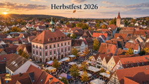 Beim Herbstfest 2026 in Neustadt an der Aisch erwarten Besucher Musik auf dem Marktplatz, Michaelimarkt, Automeile, Kinderprogramm und ein verkaufsoffener Sonntag.