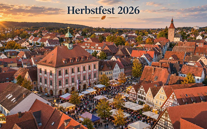 Beim Herbstfest 2026 in Neustadt an der Aisch erwarten Besucher Musik auf dem Marktplatz, Michaelimarkt, Automeile, Kinderprogramm und ein verkaufsoffener Sonntag.