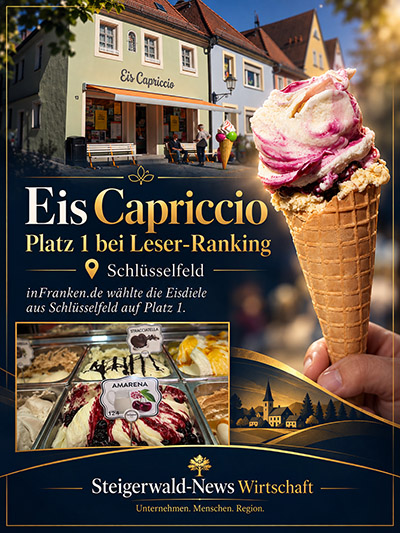 Leser haben Eis Capriccio im Landkreis Bamberg zur besten Eisdiele 2026 gewählt