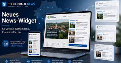 Steigerwald-News startet ein News-Widget für Gemeinden, Vereine und Premium-Partner. Aktuelle regionale Beiträge erscheinen automatisch auf der eigenen Webseite.