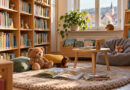 Kinderleseecke mit Bücherregalen, Teppich und Plüschtieren, Symbolbild für Büchereien und Familienangebote in Schlüsselfeld